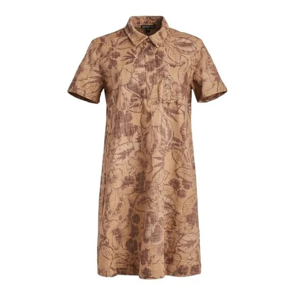 James Perse Floral Print Pocket Shirt Dress Tropical Hawaiian - Picture 5 of 11